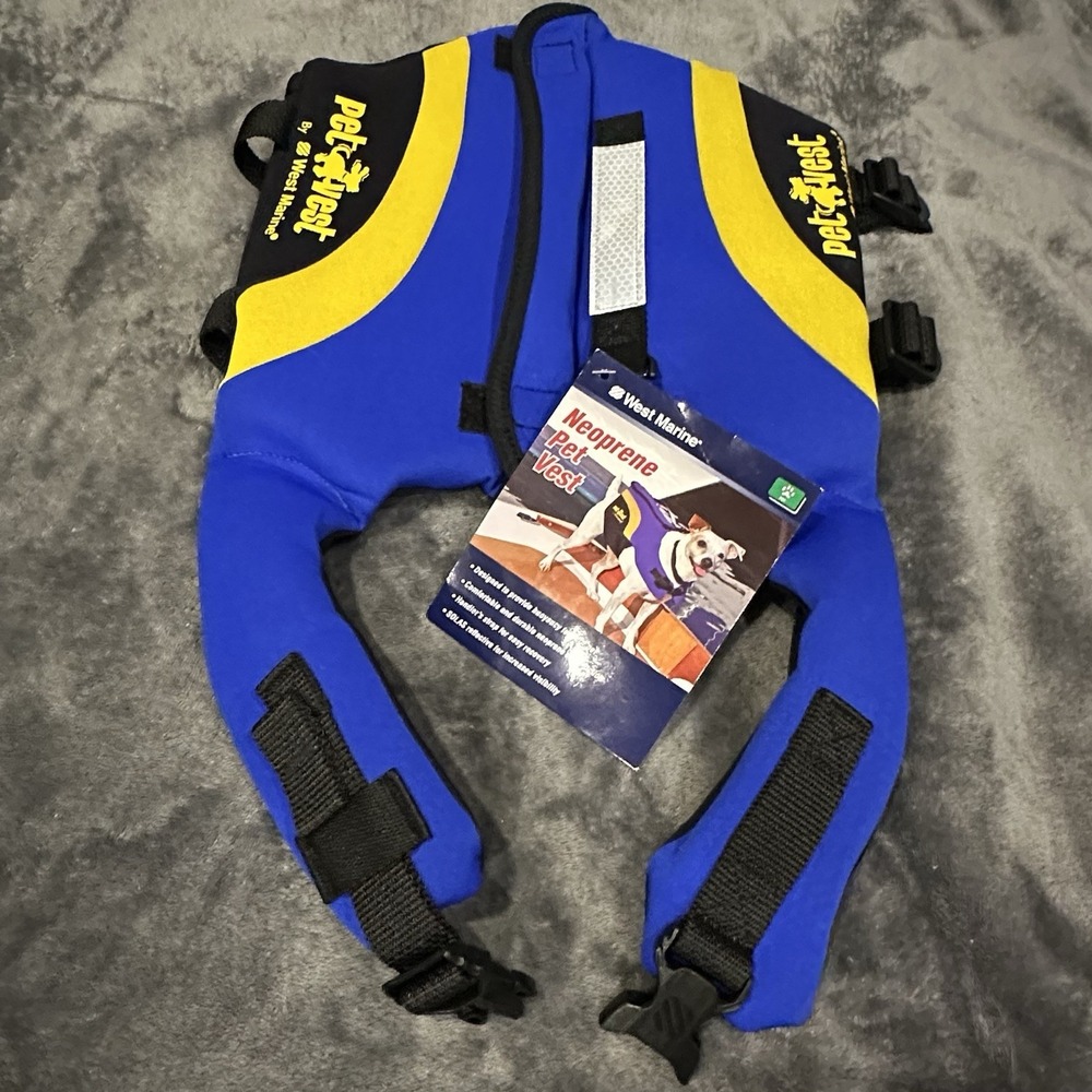 NWT West Marine Neoprene Pet Vest Sz M 30-60 lbs Water Boat Safety Dog Life Vest - Picture 1 of 6